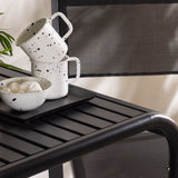 Borneo Cafetable Hliník - Černá / Kvadrat 70*70* + Stohovací židle Copacabana - Černá/Černá - Ersätter 4131-408 _2