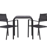 Borneo Cafetable Hliník - Černá / Kvadrat 70*70* + Stohovací židle Copacabana - Černá/Černá - Ersätter 4131-408 _2
