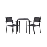 Borneo Cafetable Hliník - Černá / Kvadrat 70*70* + Stohovací židle Copacabana - Černá/Černá - Ersätter 4131-408 _2