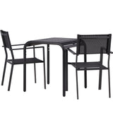 Borneo Cafetable Hliník - Černá / Kvadrat 70*70* + Stohovací židle Copacabana - Černá/Černá - Ersätter 4131-408 _2