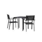 Borneo Cafetable Hliník - Černá / Kvadrat 70*70* + Stohovací židle Copacabana - Černá/Černá - Ersätter 4131-408 _2