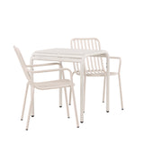 Borneo Cafetable hliník – béžová / Kvadrat 70*70* + hliníková jídelní židle Peking – béžová / _2