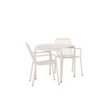 Borneo Cafetable hliník – béžová / Kvadrat 70*70* + hliníková jídelní židle Peking – béžová / _2