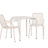 Borneo Cafetable hliník – béžová / Kvadrat 70*70* + hliníková jídelní židle Peking – béžová / _2