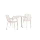 Borneo Cafetable hliník – béžová / Kvadrat 70*70* + hliníková jídelní židle Peking – béžová / _2