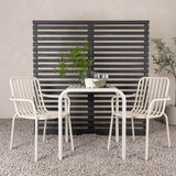 Borneo Cafetable hliník – béžová / Kvadrat 70*70* + hliníková jídelní židle Peking – béžová / _2