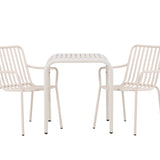 Borneo Cafetable hliník – béžová / Kvadrat 70*70* + hliníková jídelní židle Peking – béžová / _2