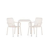 Borneo Cafetable hliník – béžová / Kvadrat 70*70* + hliníková jídelní židle Peking – béžová / _2