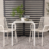 Borneo Cafetable hliník – béžová / Kvadrat 70*70* + hliníková jídelní židle Peking – béžová / _2