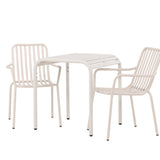 Borneo Cafetable hliník – béžová / Kvadrat 70*70* + hliníková jídelní židle Peking – béžová / _2