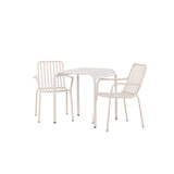 Borneo Cafetable hliník – béžová / Kvadrat 70*70* + hliníková jídelní židle Peking – béžová / _2