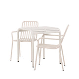 Borneo Cafetable hliník – béžová / Kvadrat 70*70* + hliníková jídelní židle Peking – béžová / _2
