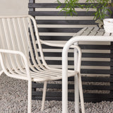 Borneo Cafetable hliník – béžová / Kvadrat 70*70* + hliníková jídelní židle Peking – béžová / _2