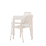 Borneo Cafetable hliník – béžová / Kvadrat 70*70* + hliníková jídelní židle Peking – béžová / _2