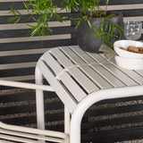 Borneo Cafetable hliník – béžová / Kvadrat 70*70* + hliníková jídelní židle Peking – béžová / _2