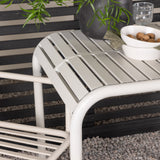 Borneo Cafetable hliník – béžová / Kvadrat 70*70* + hliníková jídelní židle Peking – béžová / _2