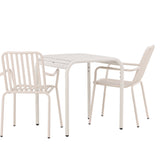 Borneo Cafetable hliník – béžová / Kvadrat 70*70* + hliníková jídelní židle Peking – béžová / _2
