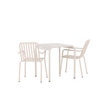 Borneo Cafetable hliník – béžová / Kvadrat 70*70* + hliníková jídelní židle Peking – béžová / _2