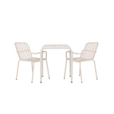 Borneo Cafetable hliník – béžová / Kvadrat 70*70* + hliníková jídelní židle Peking – béžová / _2
