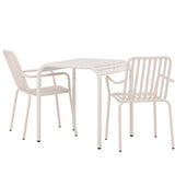 Borneo Cafetable hliník – béžová / Kvadrat 70*70* + hliníková jídelní židle Peking – béžová / _2