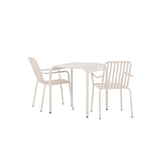 Borneo Cafetable hliník – béžová / Kvadrat 70*70* + hliníková jídelní židle Peking – béžová / _2
