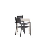 Borneo Cafetable Hliník – Béžová / Kvadrat 70*70* + Stohovací židle Copacabana – Černá/Černá – Ersätter 4131-408 _2