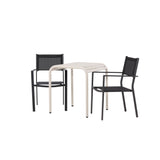 Borneo Cafetable Hliník – Béžová / Kvadrat 70*70* + Stohovací židle Copacabana – Černá/Černá – Ersätter 4131-408 _2