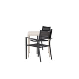Borneo Cafetable Hliník – Béžová / Kvadrat 70*70* + Stohovací židle Copacabana – Černá/Černá – Ersätter 4131-408 _2