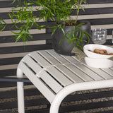 Borneo Cafetable Hliník – Béžová / Kvadrat 70*70* + Stohovací židle Copacabana – Černá/Černá – Ersätter 4131-408 _2