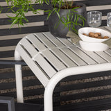 Borneo Cafetable Hliník – Béžová / Kvadrat 70*70* + Stohovací židle Copacabana – Černá/Černá – Ersätter 4131-408 _2