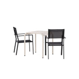 Borneo Cafetable Hliník – Béžová / Kvadrat 70*70* + Stohovací židle Copacabana – Černá/Černá – Ersätter 4131-408 _2