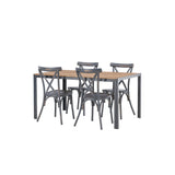 Break Jídelní stůl Alumnium - Černá / Nature Rectangular 90*150* +Tablas Jídelní židle Aluminium - Black / _4