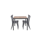 Break Jídelní stůl Alumnium - Černá / Nature Rectangular 90*150* +Tablas Jídelní židle Aluminium - Black / _4