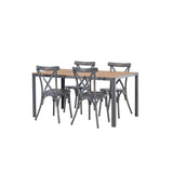 Break Jídelní stůl Alumnium - Černá / Nature Rectangular 90*150* +Tablas Jídelní židle Aluminium - Black / _4