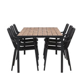 Break Jídelní stůl Alumnium - Černá / Přírodní obdélníkový 90*200* +Peking Jídelní židle Aluminium - Black / _6