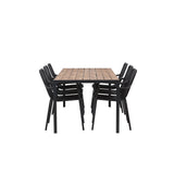 Break Jídelní stůl Alumnium - Černá / Přírodní obdélníkový 90*200* +Peking Jídelní židle Aluminium - Black / _6