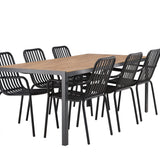 Break Jídelní stůl Alumnium - Černá / Přírodní obdélníkový 90*200* +Peking Jídelní židle Aluminium - Black / _6