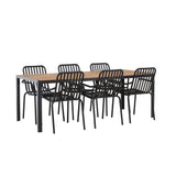 Break Jídelní stůl Alumnium - Černá / Přírodní obdélníkový 90*200* +Peking Jídelní židle Aluminium - Black / _6