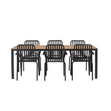 Break Jídelní stůl Alumnium - Černá / Přírodní obdélníkový 90*200* +Peking Jídelní židle Aluminium - Black / _6