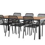 Break Jídelní stůl Alumnium - Černá / Přírodní obdélníkový 90*200* +Peking Jídelní židle Aluminium - Black / _6