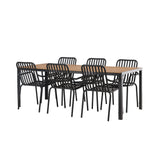 Break Jídelní stůl Alumnium - Černá / Přírodní obdélníkový 90*200* +Peking Jídelní židle Aluminium - Black / _6