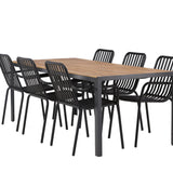 Break Jídelní stůl Alumnium - Černá / Přírodní obdélníkový 90*200* +Peking Jídelní židle Aluminium - Black / _6