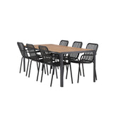 Break Jídelní stůl Alumnium - Černá / Přírodní obdélníkový 90*200* +Peking Jídelní židle Aluminium - Black / _6