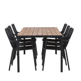 Break Jídelní stůl Alumnium - Černá / Přírodní obdélníkový 90*200* +Peking Jídelní židle Aluminium - Black / _6