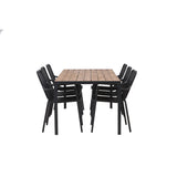 Break Jídelní stůl Alumnium - Černá / Přírodní obdélníkový 90*200* +Peking Jídelní židle Aluminium - Black / _6