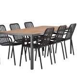 Break Jídelní stůl Alumnium - Černá / Přírodní obdélníkový 90*200* +Peking Jídelní židle Aluminium - Black / _6