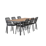 Break Jídelní stůl Alumnium - Černá / Přírodní obdélníkový 90*200* +Peking Jídelní židle Aluminium - Black / _6