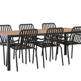 Break Jídelní stůl Alumnium - Černá / Přírodní obdélníkový 90*200* +Peking Jídelní židle Aluminium - Black / _6