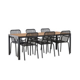 Break Jídelní stůl Alumnium - Černá / Přírodní obdélníkový 90*200* +Peking Jídelní židle Aluminium - Black / _6