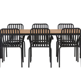 Break Jídelní stůl Alumnium - Černá / Přírodní obdélníkový 90*200* +Peking Jídelní židle Aluminium - Black / _6